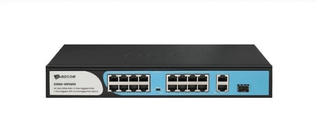 BDCOM S1200-16P2G1S 19 PORT 10/100 16xPoE 180W 2GE RJ45 + 1GE SFP Yönetilemez Sw
