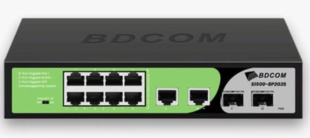 BDCOM S1500-8P2G2S 12 Port GIGABIT 8xPoE 90W 2xRJ45 2xSFP Yönetilemez Switch