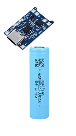 1 Adet Aspilsan Li-ion ve TP4056 Type-C Korumalı 18650 Pil Şarj Devresi