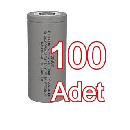 100 Adet Orion IFR32700 3.2V 6000mAh LiFePO4 Pil