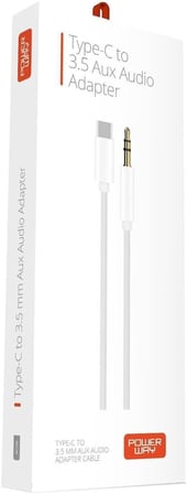 Type-C TO 3.5mm AUX Kulaklık Jack Çevirici 1 Metre, Powerway, AC06