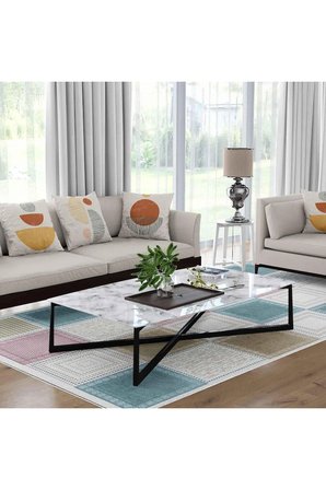 Kaymaz Taban Yıkanabilir Halı – Mutfak, Salon, Yatak Odası için Modern Dijital Baskı Halı (SLNHALI45