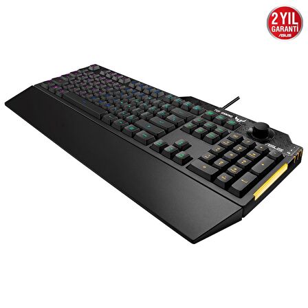 ASUS TUF GAMING K1 RGB MECH BRANE TURKCE OYUNCU KLAVYESI OZEL SES DUGMESI YAN ISIK CUBUGU ARMOURY CREATE OZELLIKLI SUYA VE TOZA DAYANIKLI