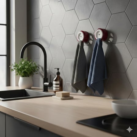 Pratik Tak-Çıkar Havlu Askısı - Kendinden Yapışkanlı, Vidalama Gerektirmez, 2’li Set – Mutfak, Banyo, Kapı Arkası İçin Uygun