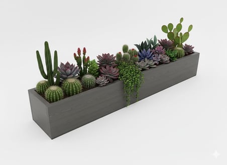 Antrasit Gri Ahşap Dekoratif Modern İnce Uzun Yatay Saksı 1 Metre
