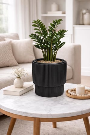 SO-VGS2 3 Adet Vega Plastik Modern Saksı Takımı No:2 İç Kovalı 20 Lt Siyah