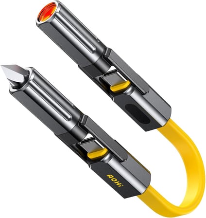 AOHI Prometheus 3’ü 1 Arada Titanyum EDC Çok Amaçlı 240W Şarj ve Veri Kablosu