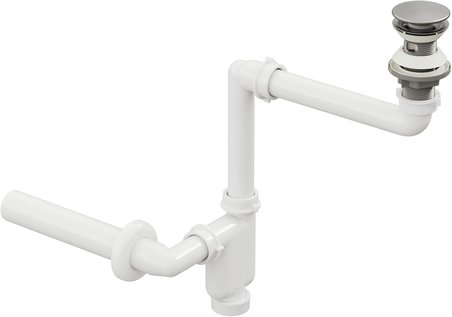 Smart Pop-up sifon, Taşma Delikli Krom +Comfort Yer Kazandıran Lavabo sifonu -2 Parça Set