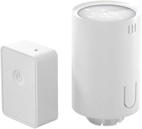 Meross Akıllı Termostat Vanası ve Hub, HomeKit Uyumlu Akıllı Radyatör Vanası, WLAN Akıllı Termostat, Uzaktan Kontrol, Siri Alexa Google Assistant Uyumlu, 6 Adaptör, Beyaz