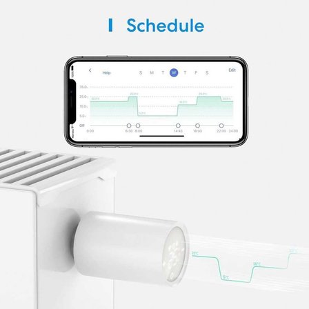 Meross Akıllı Termostat Vanası ve Hub, HomeKit Uyumlu Akıllı Radyatör Vanası, WLAN Akıllı Termostat, Uzaktan Kontrol, Siri Alexa Google Assistant Uyumlu, 6 Adaptör, Beyaz