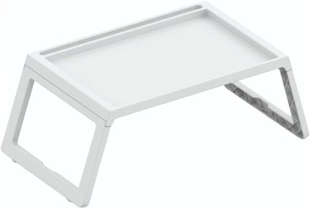 Katlanabilir Yatak Üstü Laptop Sehpası ve Kahvaltı Masası - Tablet ve Telefon Standlı Çok Amaçlı Portatif Çalışma Sehpası (56x36x26 cm) (BEYAZ)