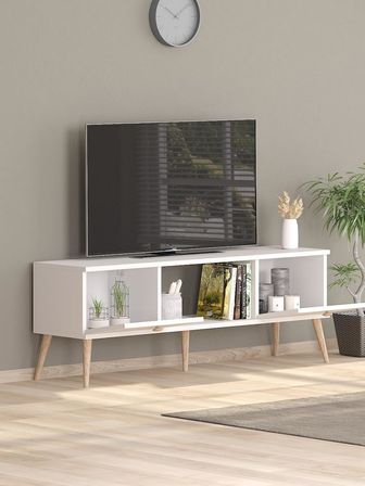 140 Cm Ela Beyaz Tv Ünitesi