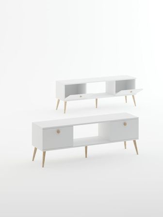 140 Cm Ela Beyaz Tv Ünitesi