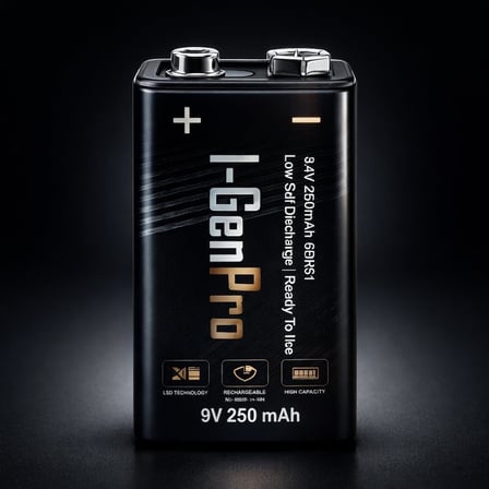 Batteries Pro 6HR61 9V 250 Mah Şarj Edilebilir 9 Volt Pil Ni-MH Şarjlı Pil (2'li Paket)