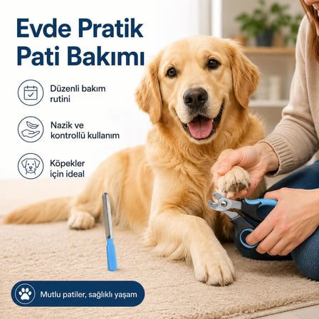 SOGUD Kedi ve Köpek Tırnak Makası - Evcil Hayvan Tırnak Kesme Makası ve Metal Törpü - 2 Parçalı Ergonomik Pati Bakım Seti - Kaymaz Saplı Kedi Köpek Bakım Aleti - STOK DURUMUNA GÖRE RENK GÖNDERİLİR