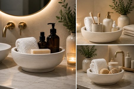 Dekoratif Beton Saksı 20 cm El Yapımı Çok Amaçlı Beton Kase Saksı Sukulent Kaktüs Bonsai Mumluk Meyvelik Organizer