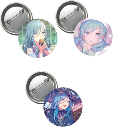 Hatsune Miku Pjsekai Project Sekai Colorful Anime Buton Rozet 3 Adet 37Mm Hinomori Shizuku