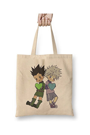 Hunter X Hunter Green And Blue Bez Çanta Uzun Saplı Alışveriş Çantası Plaj Çantası