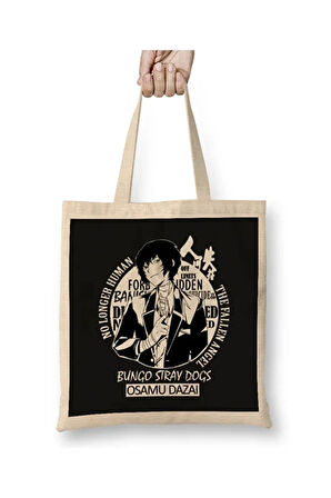 Osamu Dazai Bungo Stray Dogs Bez Çanta Uzun Saplı Alışveriş Çantası Plaj Çantası
