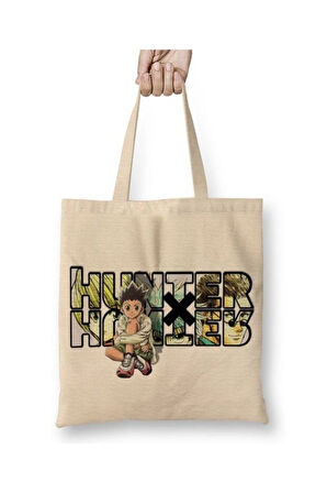 Hunter X Hunter Logo Bez Çanta Uzun Saplı Alışveriş Çantası Plaj Çantası