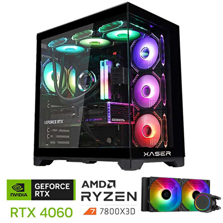 Xaser Lexus x240 Ryzen 7 7800X3D 32GB DDR5 Ram 1TB M.2 NVMe SSD 8GB RTX4060 Sıvı Soğutmalı Oyuncu Bilgisayarı