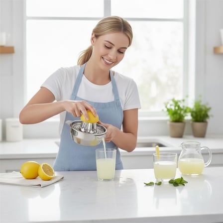 Deconox Paslanmaz Çelik Limon Sıkacağı - Ergonomik Tasarım, Manuel Narenciye Presi, Meyve Suyu Makinesi, Limon ve Narenciye Sıkacağı | Ağır Hizmet Paslanmaz Çelik, Pratik ve Kolay Kullanım