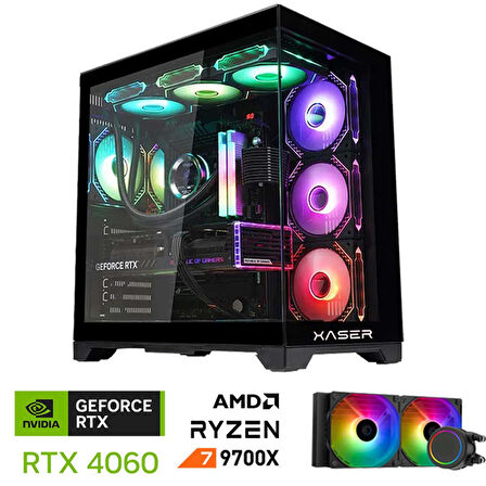 Xaser Lexus x270 Ryzen 7 9700X 32GB DDR5 Ram 1TB M.2 NVMe SSD 8GB RTX4060 Sıvı Soğutmalı Oyuncu Bilgisayarı