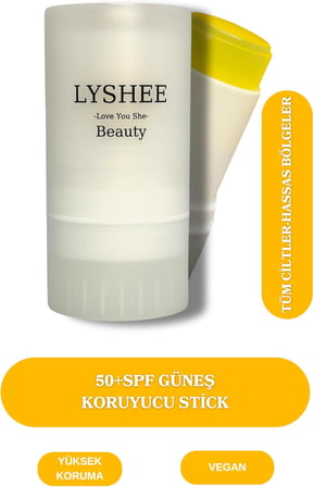 LYSHEE SPF50+ PA++++ Güneş Koruyucu Stick, Parfümsüz, Suya Dayanıklı, Vegan, Non-Komedojenik, Yüz ve Dudak için