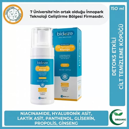 Bidoze Detoks Etkili Cilt Temizleme Köpüğü 150 Ml | Propolis Kolajen ve Ginseng