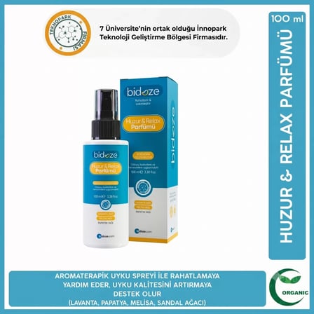 Bidoze Huzur & Relax Parfümü 100 Ml. | Sakinleştirici Uyku ve Yastık Spreyi