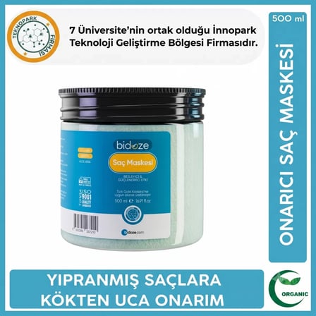 Bidoze Kolajen & Keratin Özlü Onarıcı Saç Maskesi 500 Ml | Yıpranmış Saçlar İçin Yoğun Bakım