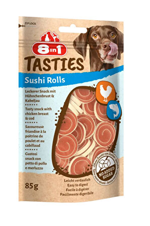 8in1 Tasties Sushi Rolls Tavuk ve Balıklı Köpek Ödülü 85 Gr.