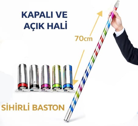 Sihirli Açılır Baston – Mendilden Bastona İlizyon Oyunu (70 cm)