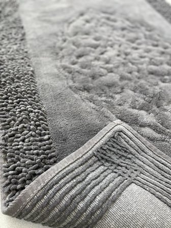 Pamukkent Süper Emici 2'li%100 Pamuk Ultra Lüks Banyo Paspası Seti 60x100 cm ve 50x60 cm (Antrasit)