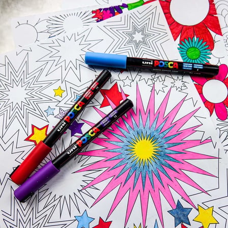 Uni Posca Markör Kalem 3M Set 0.9-1.3 mm Keçe Uçlu (12'li Set)