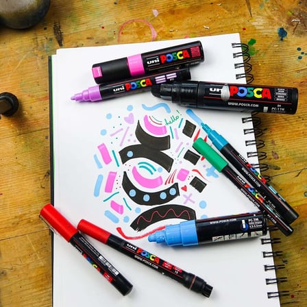 Uni Posca Markör Kalem 3M Set 0.9-1.3 mm Keçe Uçlu (12'li Set)