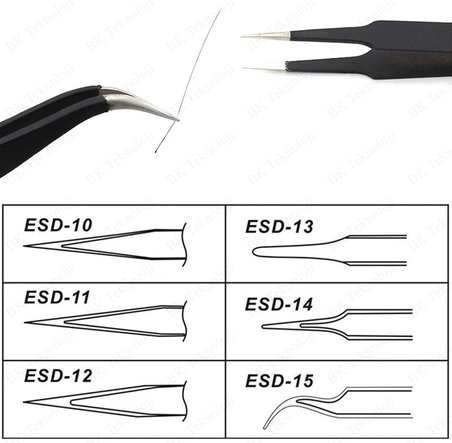 Antistatik Cımbız Seti, Profesyonel Antistatik Cımbız Seti 6 Parça, Elektronik Cımbız, Esd Cımbız Takımı 6 Parça, Antistatik Cımbızlar