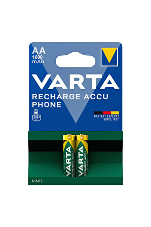 ŞARJLI PİL AA KALEM 1600MAH Nİ-MH (2 ADET) VARTA