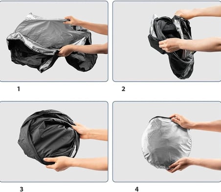 ® Oto Ön Cam Güneşliği 150x70 cm - Katlanabilir Çift Katmanlı UV Yansıtıcı Gümüş Araba Güneş Koruyucu Perde, Torpido Boy Özel Çantalı Araç İçi Isı Engelleyici Stor Gölgelik