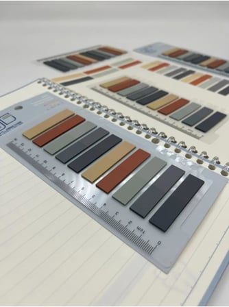 10 Renkli Cetvelli Gri ve Toprak Tonları İndeks Sticker/İndex/Post-it/Postit/Kitap Ayracı/Not Kağıdı