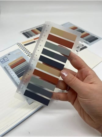 10 Renkli Cetvelli Gri ve Toprak Tonları İndeks Sticker/İndex/Post-it/Postit/Kitap Ayracı/Not Kağıdı