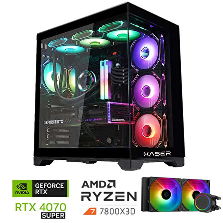 Xaser Lexus x250 Ryzen 7 7800X3D 32GB DDR5 Ram 1TB M.2 NVMe SSD 8GB RTX4070 SUPER Sıvı Soğutmalı Oyuncu Bilgisayarı