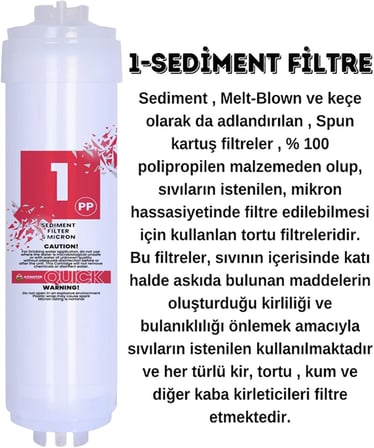 Ihlas Aura Cebilon Plus Uyumlu 12 Inç Inline 5'li Membranlı Filtre Seti (Dirsek Hediyeli)