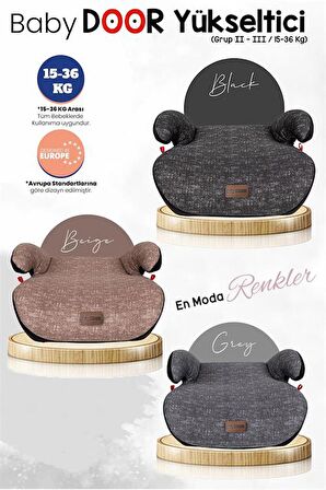 Babydoor Motto 15-36 KG Yükseltici Oto Koltuğu Ultra Comfort Yükseltici - Gri