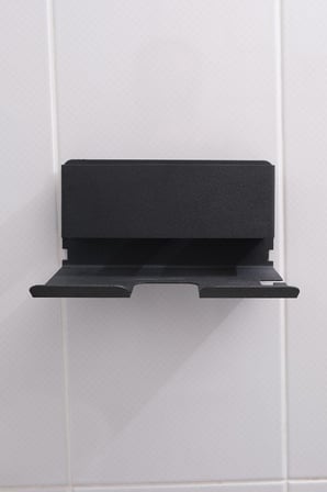 Siyah Metal Yapışkanlı Saç Kurutma Askısı, Yapışkanlı Banyo Düzenleyici Organizer Fön Makinelik MT83S