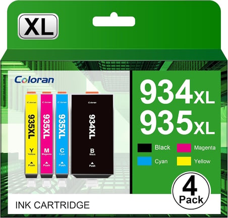 934XL 935XL Yüksek Kapasiteli Uyumlu Kartuşlar HP 934 XL 935 XL Officejet Pro 6230 6830 6835 OfficeJet 6820 6220 6812 6815 için (Siyah Camgöbeği Macenta Sarı, 4 Paket)
