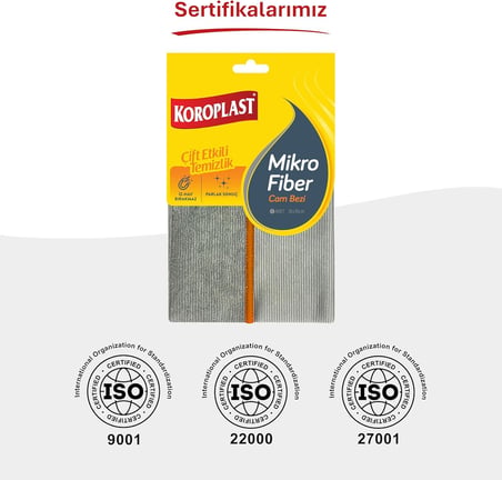 Mikrofiber Cam Bezi Tekli, Çift Taraflı Mikrofiber Temizlik Bezi 35x35 cm, Laptop, Bilgisayar, Televizyon, Telefon, Cam, Pencere, Ayna, Araba, Araç Temizliği için Toz, Tüy, Çizik Bırakmaz