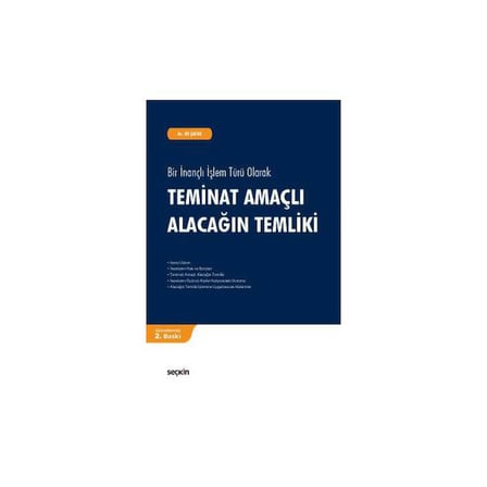 Teminat Amaçlı Alacağın Temliki 2.Baskı Ali Şafak 15 2017/06