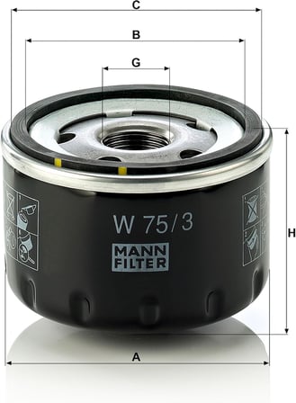 MANN-FILTER W 75/3 Yağ Filtresi