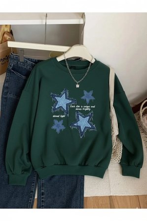 Unisex Eternal Light Baskılı Tasarım Oversize Bisiklet Yaka Sweatshirt